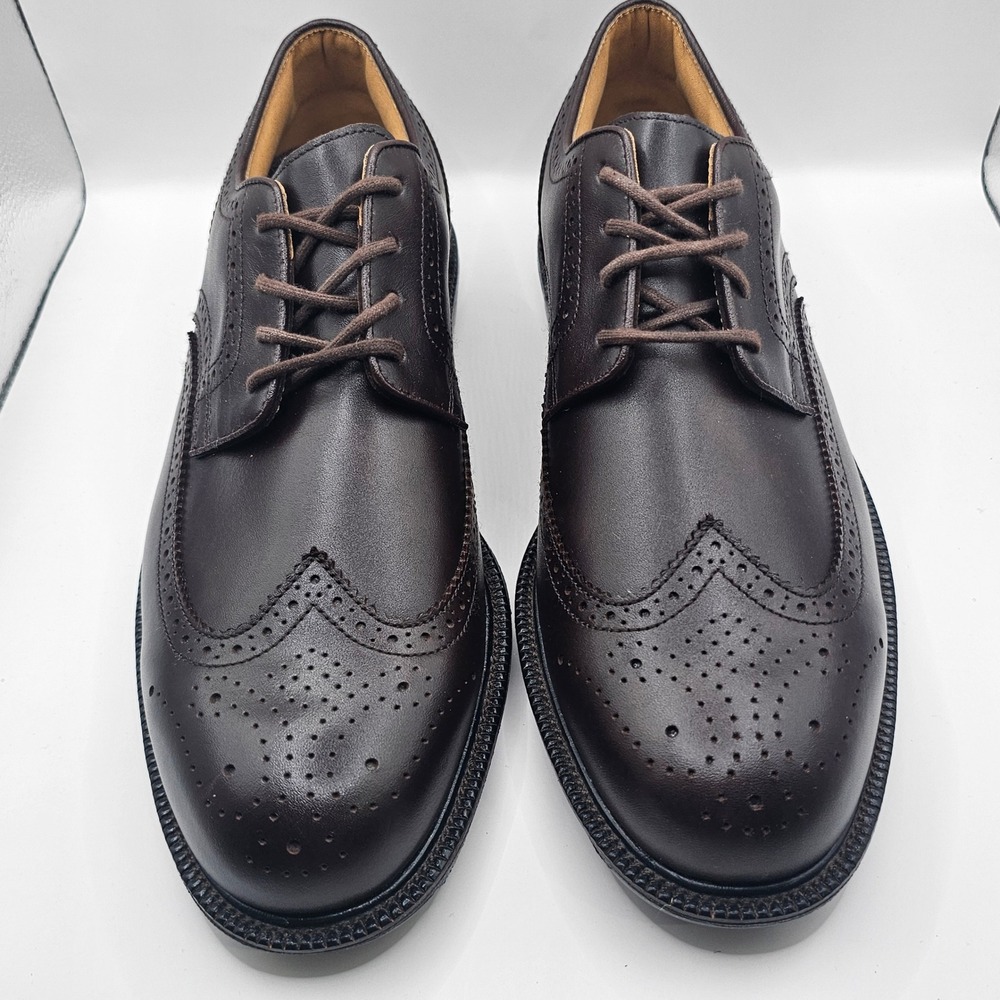 FootJoy Mens Dark Brown Leather Wingtip Brogue Spikeless Golf Shoes 57026K 9.5M